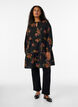 Kjole med blomsterprint og bindeb&aring;nd, Sort, Model image number 1
