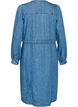 Denimkjole med V-udsk&aelig;ring og bindeb&aring;nd, Bl&aring;, Packshot image number 1