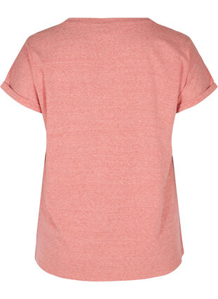 Meleret bomulds t-shirt, Faded Rose melange, Packshot image number 1