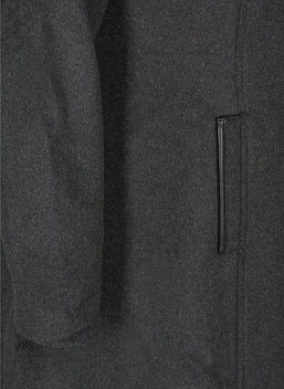 Jakke med uld og hætte, Dark Grey Melange, Packshot image number 3