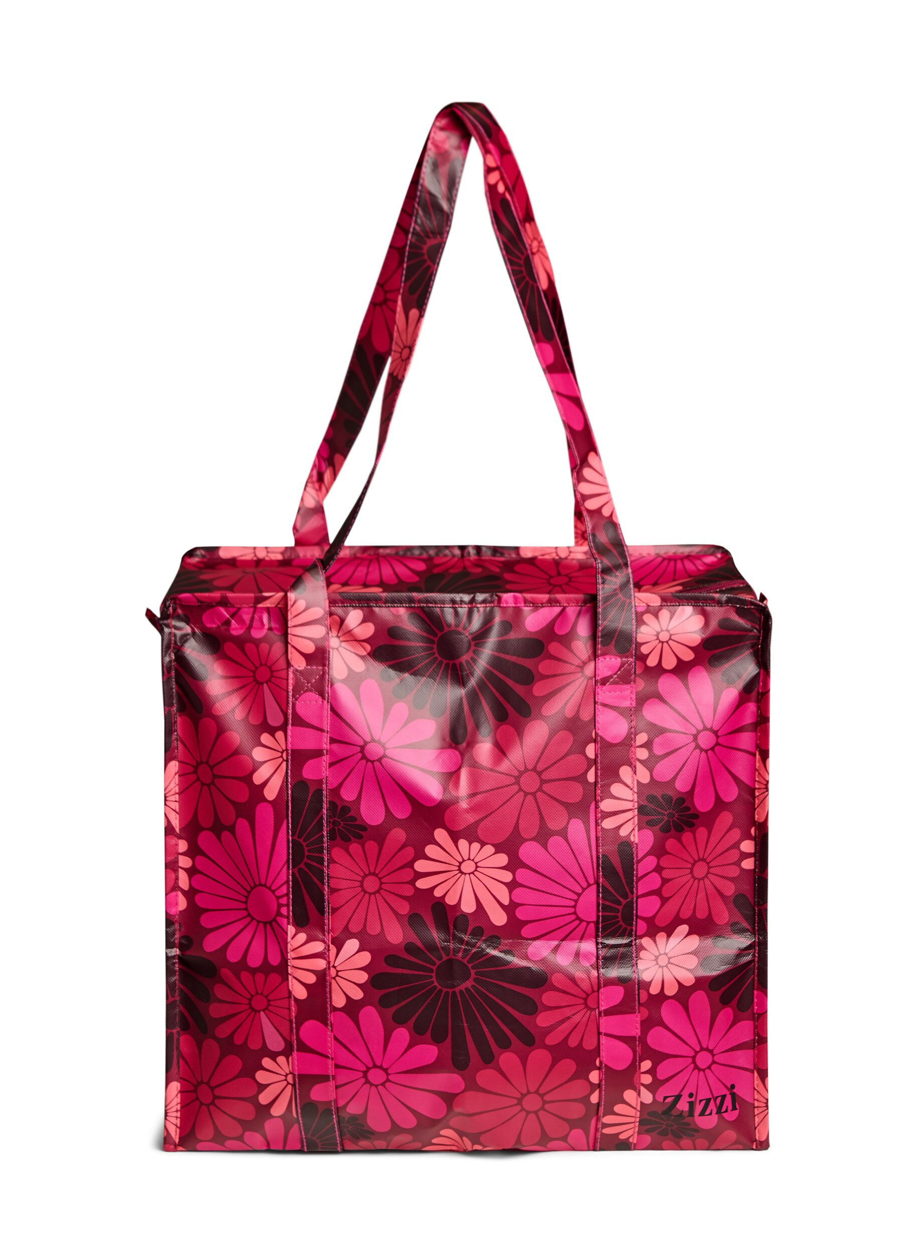 ZizziShoppingbag med lynl&aring;s, R&oslash;d, Packshot image number 0