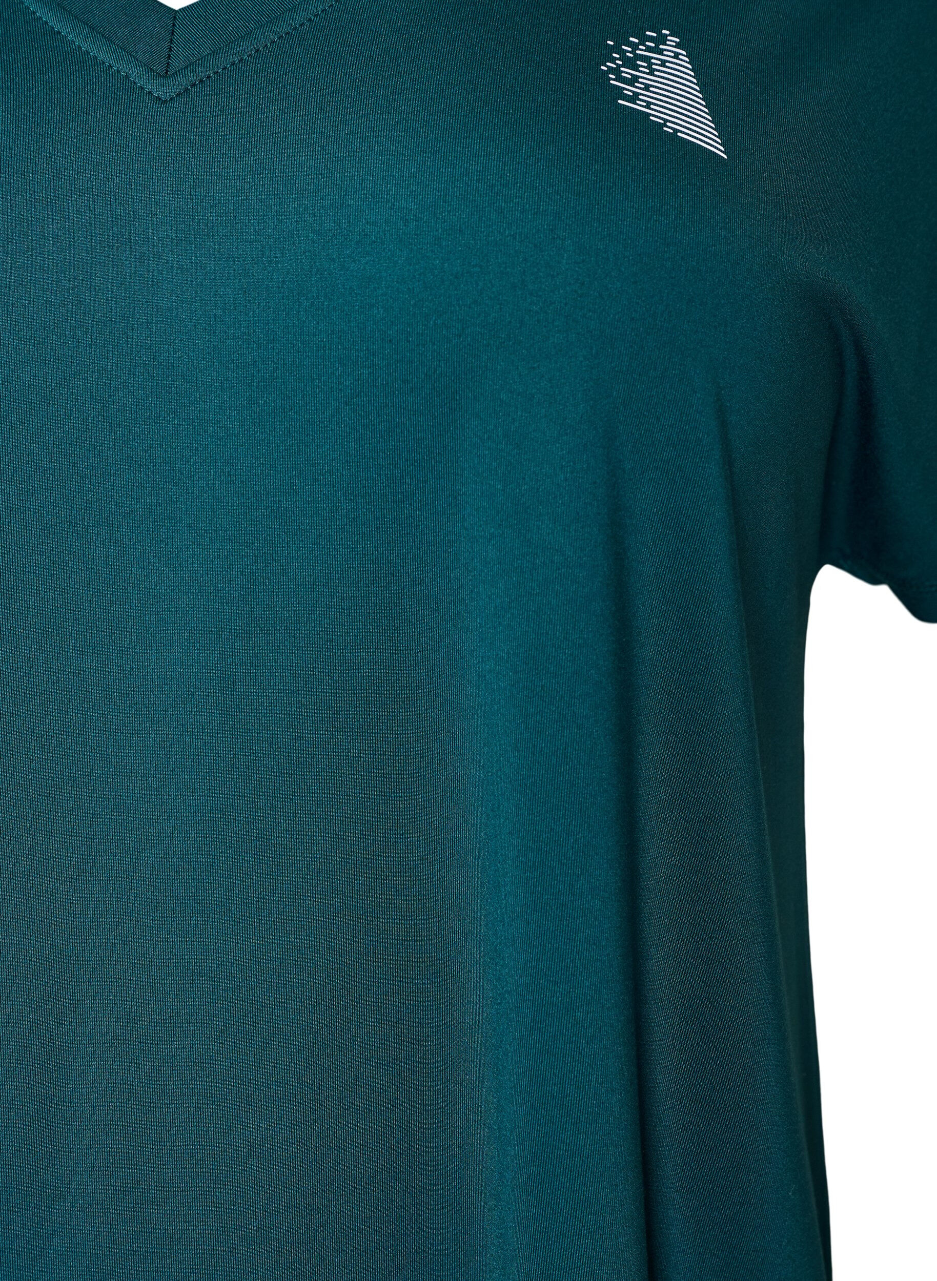 ZizziL&oslash;s tr&aelig;nings t-shirt med v-hals, Gr&oslash;n, Packshot image number 2