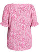 Viskosebluse med paisleyprint og firkantet udsk&aelig;ring, Lyser&oslash;d, Packshot image number 1