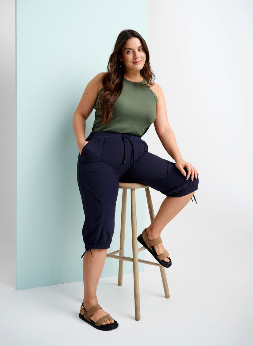 Knickers i bomuld, Blå, Image image number 0