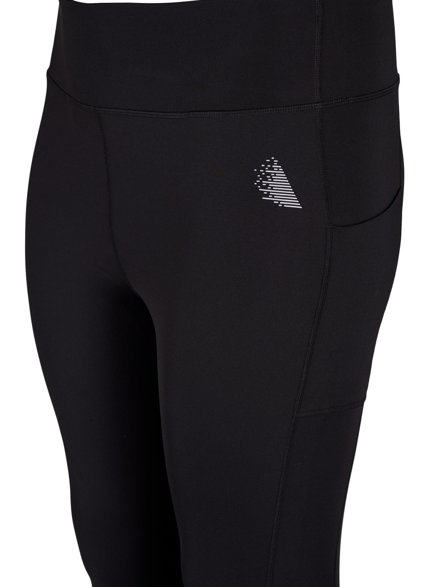 Zizzi CORE, POCKET TIGHTS - Tr&aelig;ningstights med lomme, Black, Packshot image number 2