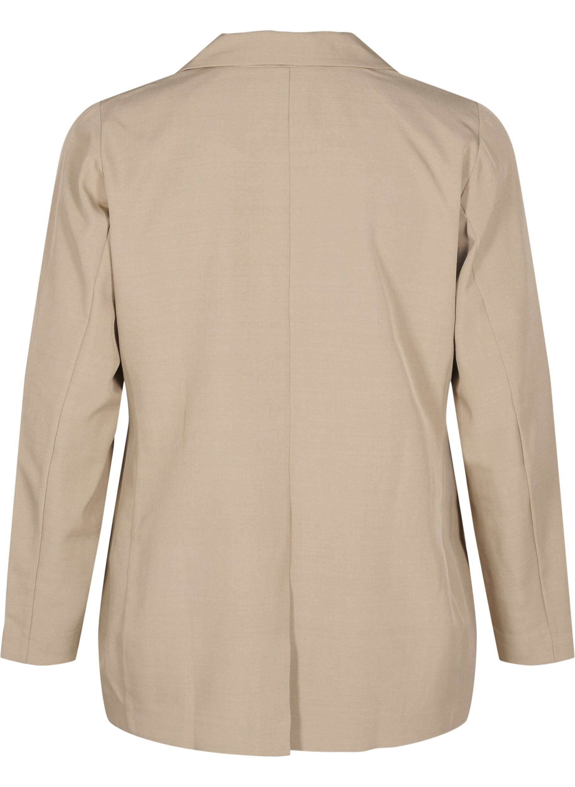 Zizzi FLASH - Blazer med lommer og slids, Beige, Packshot image number 1