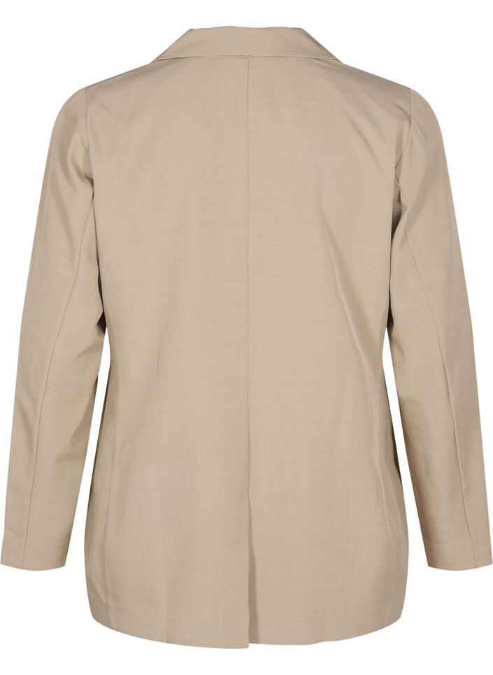 FLASH - Blazer med lommer og slids, Beige, Packshot image number 1