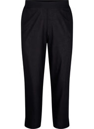 Løse bukser i hør-bomuldsmix , Black