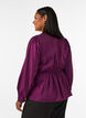 Glansfuld viskosebluse med peplum-effekt, Lilla, Model image number 2