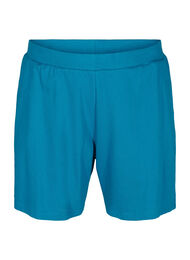 Løse bomulds shorts med lommer, Fjord Blue