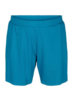 Løse bomulds shorts med lommer, Fjord Blue, Packshot image number 0