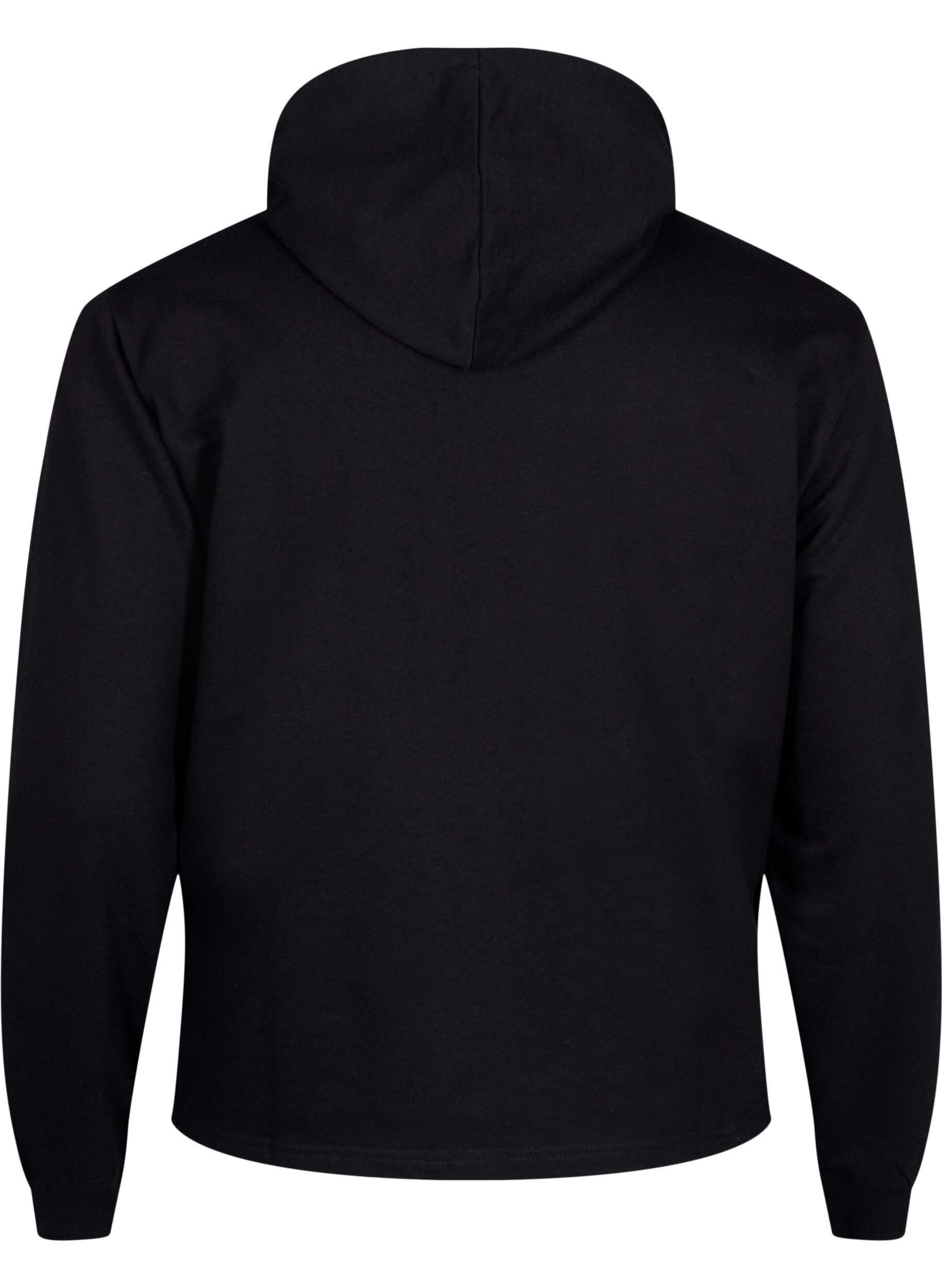Zizzi Sweat h&aelig;ttetr&oslash;je, Black, Packshot image number 1