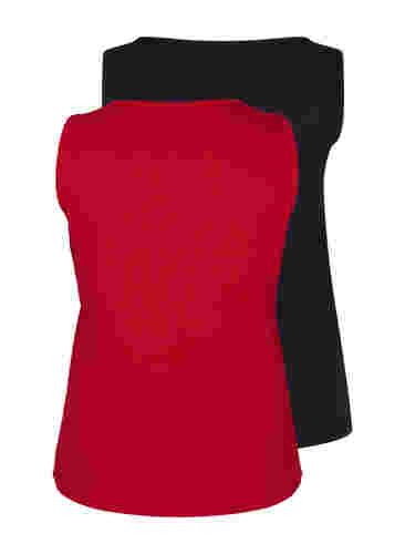 2-pak basis tanktop i rib, Tango Red/Black, Packshot image number 1