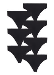 7-pak g-streng i bomuld, Sort