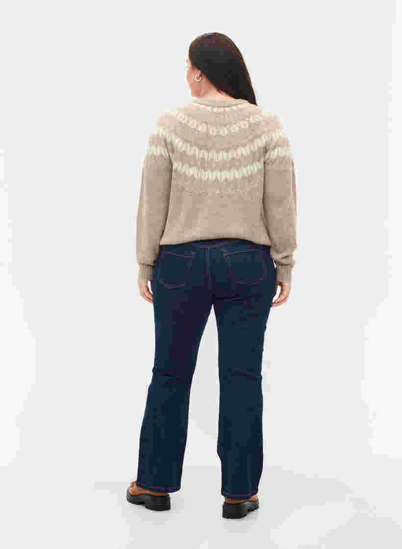 Ellen bootcut jeans med høj talje, Unwashed, Model image number 1