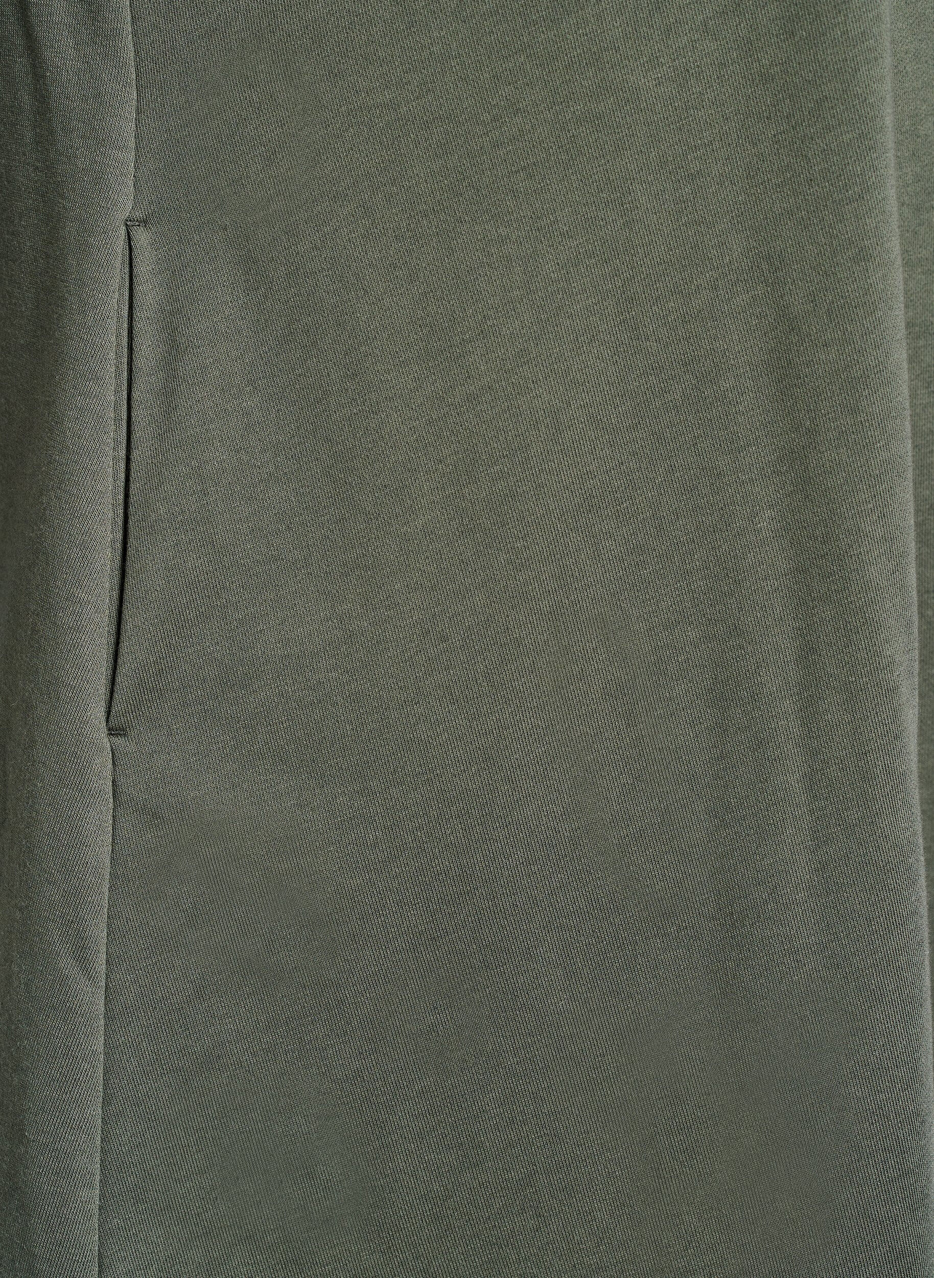 Zizzi Kn&aelig;lang jerseykjole med lommer og A-facon, Gr&oslash;n, Packshot image number 3