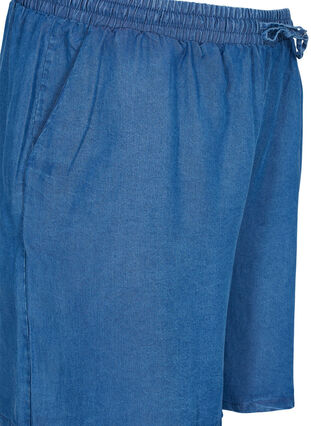 Løse shorts med bindesnøre og lommer, Blue denim, Packshot image number 2