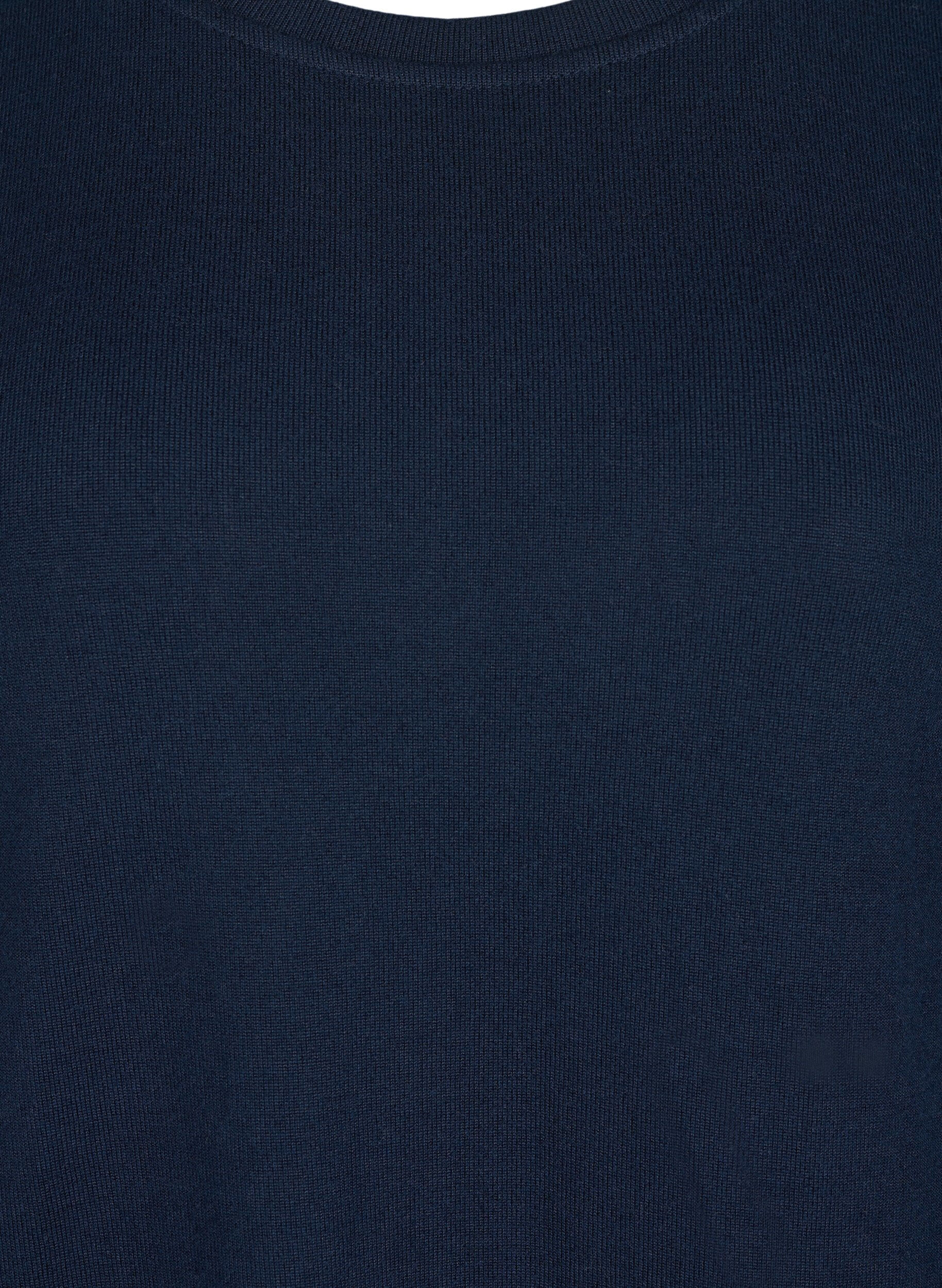 Zizzi Lang&aelig;rmet bluse med knappedetaljer, Night Sky, Packshot image number 2