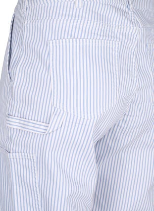 Stribede cargo jeans med straight fit, Blue White Stripe, Packshot image number 3