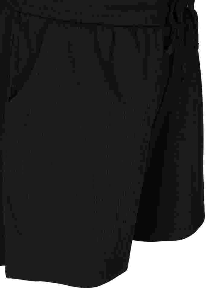 Shorts i ribkvalitet med lommer, Black, Packshot image number 2
