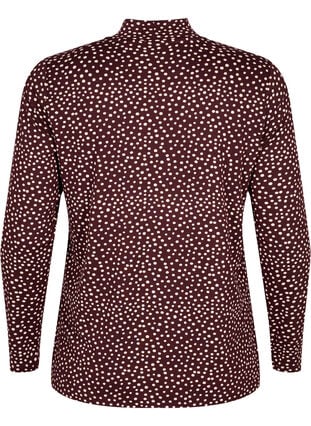 FLASH - Langærmet bluse med turtleneck, Fudge Dot, Packshot image number 1