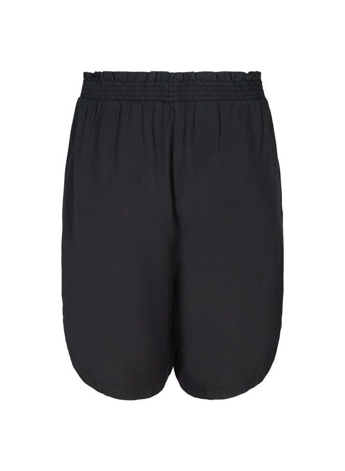 Løse bermuda shorts med smock, Black, Packshot image number 1