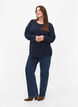 Langærmet bluse med tekstur, Navy Blazer, Model image number 2