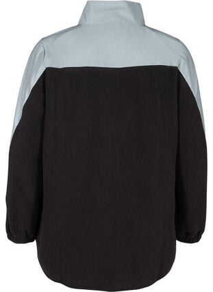 Sports cardigan med fleece og refleks, Black, Packshot image number 1
