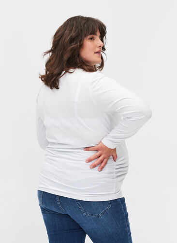 Basis graviditets bluse med lange ærmer, White, Model image number 1