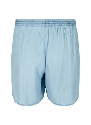 Løse shorts med bindesnøre og lommer, Light blue denim, Packshot image number 1