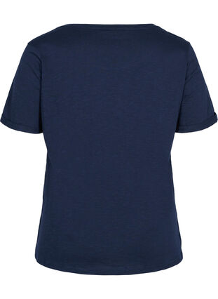 Bomulds t-shirt med korte ærmer, Navy Blazer, Packshot image number 1
