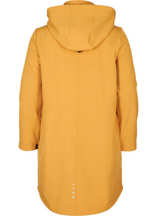Lang softshell jakke med hætte, Spruce Yellow, Packshot image number 1