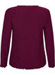 Bluse med struktur og b&oslash;lgede kanter, Lilla, Packshot image number 1