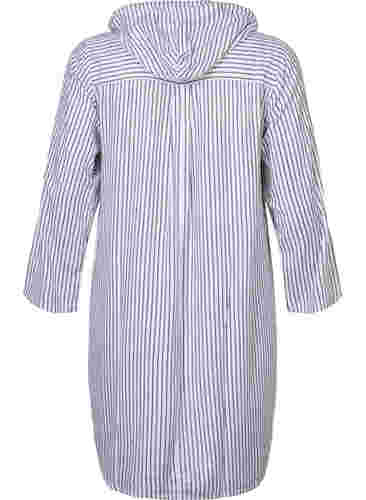 Viskose tunika med hætte, Black/White Stripe, Packshot image number 1
