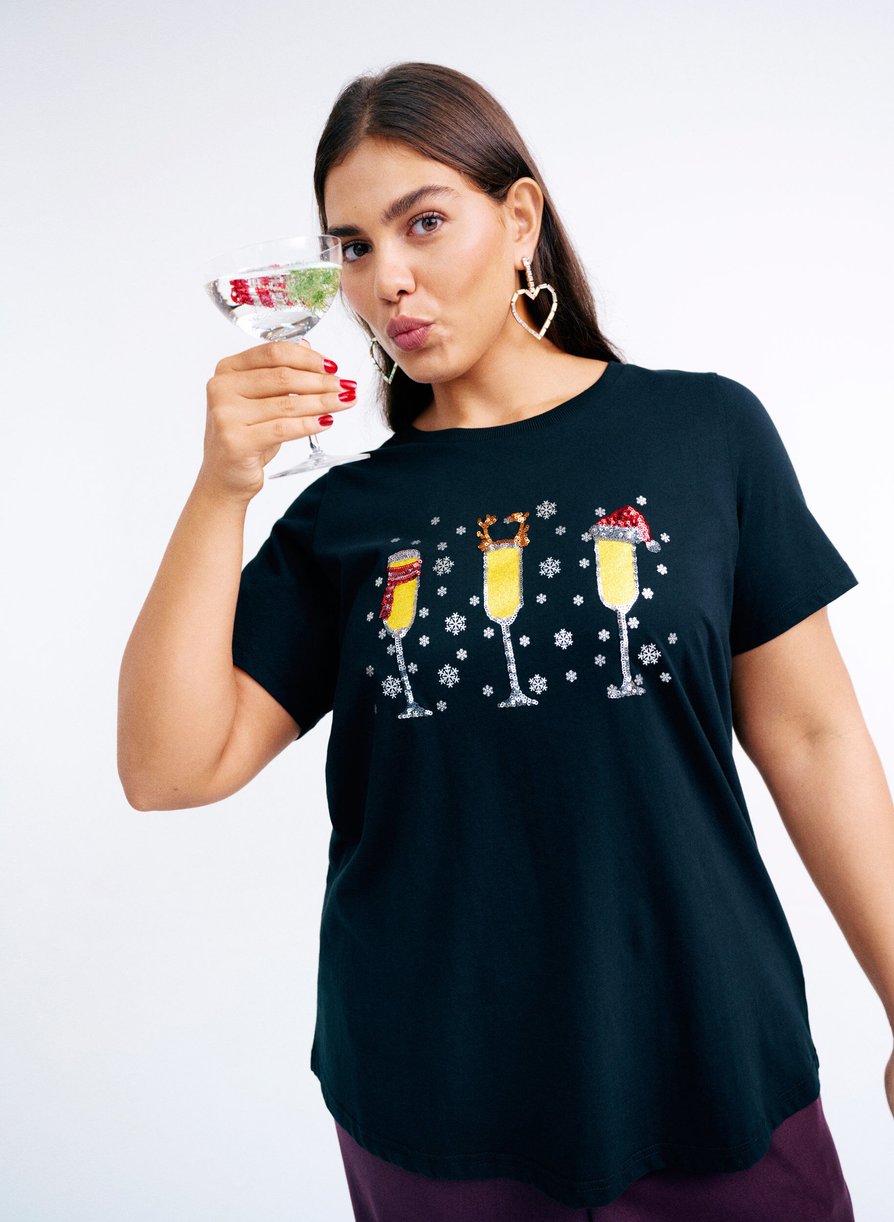 Jule t-shirt i &oslash;kologisk bomuld
