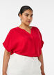 Viskosebluse med knapper og struktur, R&oslash;d, Model image number 0