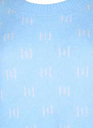 Mønstret strikbluse, Blue Bell/Birch, Packshot image number 2