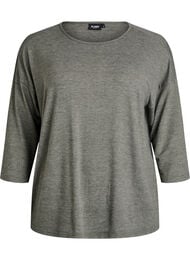 Jerseybluse med 3/4 &aelig;rmer, Gr&oslash;n