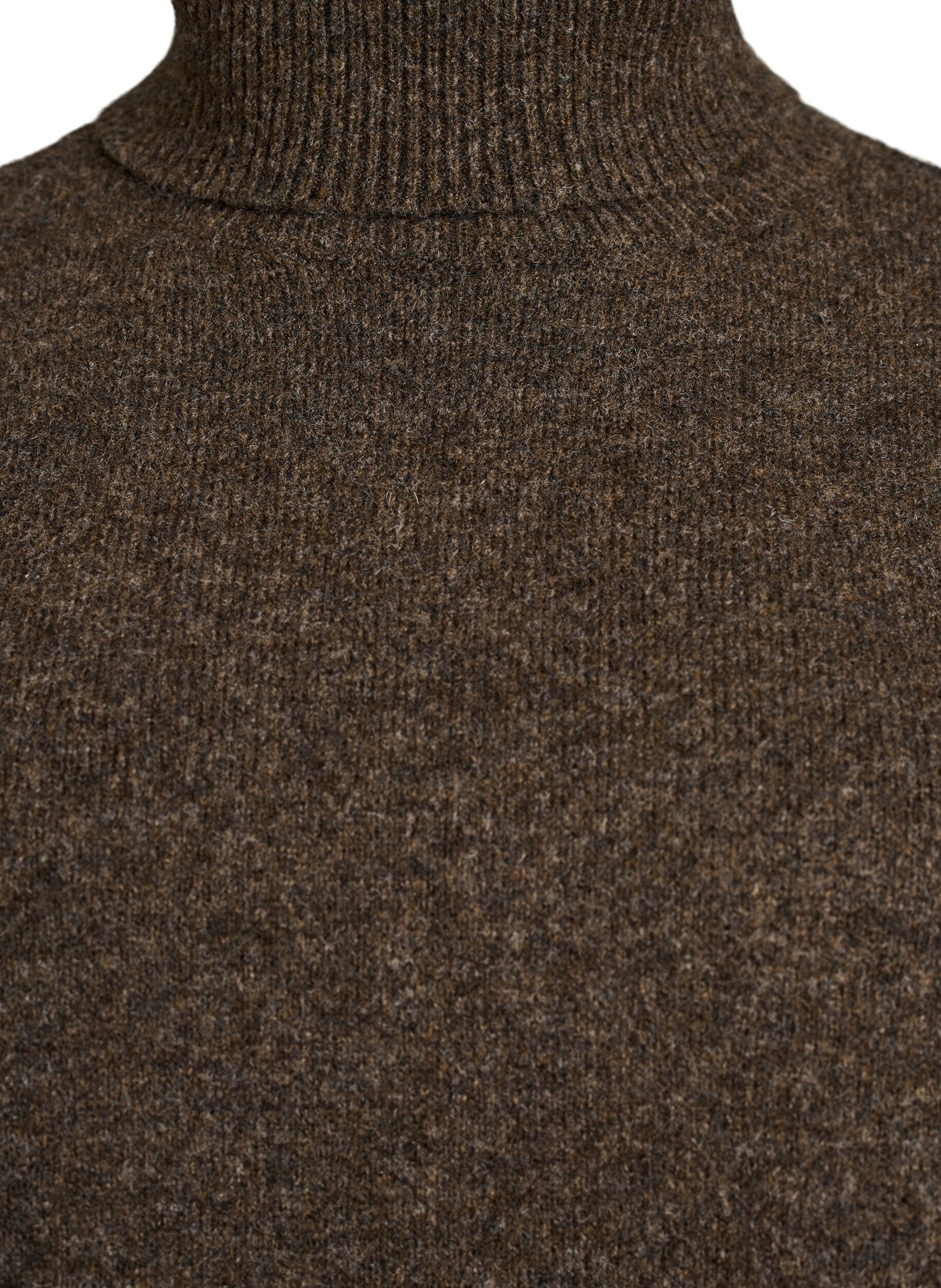 ZizziStrikvest med rullekrave, Brun, Packshot image number 2