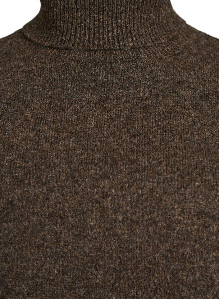 Strikvest med rullekrave, Brun, Packshot image number 2