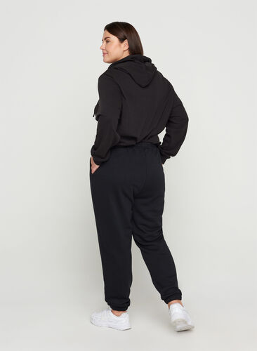 Løse sweatpants med lommer, Black, Model image number 1