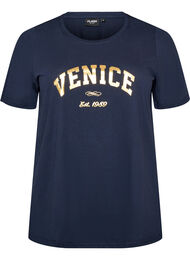 T-shirt med motiv, Bl&aring;