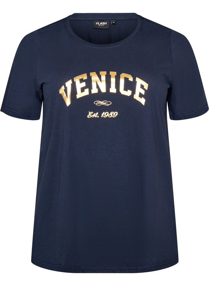 T-shirt med motiv, Bl&aring;, Packshot image number 0