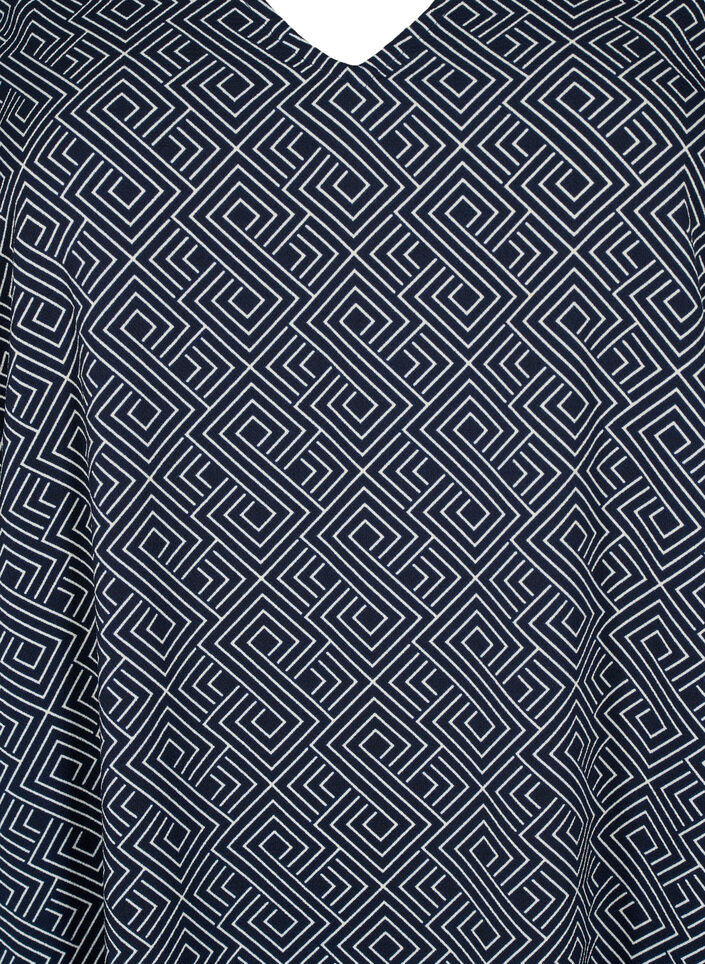 V-hals kjole med print, Navy Graphic AOP, Packshot image number 2