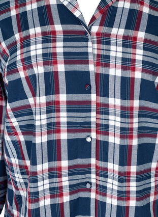 Ternet natskjorte i bomuld, Navy Comb Check, Packshot image number 2