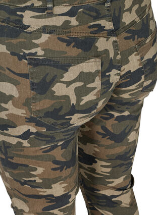 Printede Amy jeans med høj talje, Camouflage, Packshot image number 3