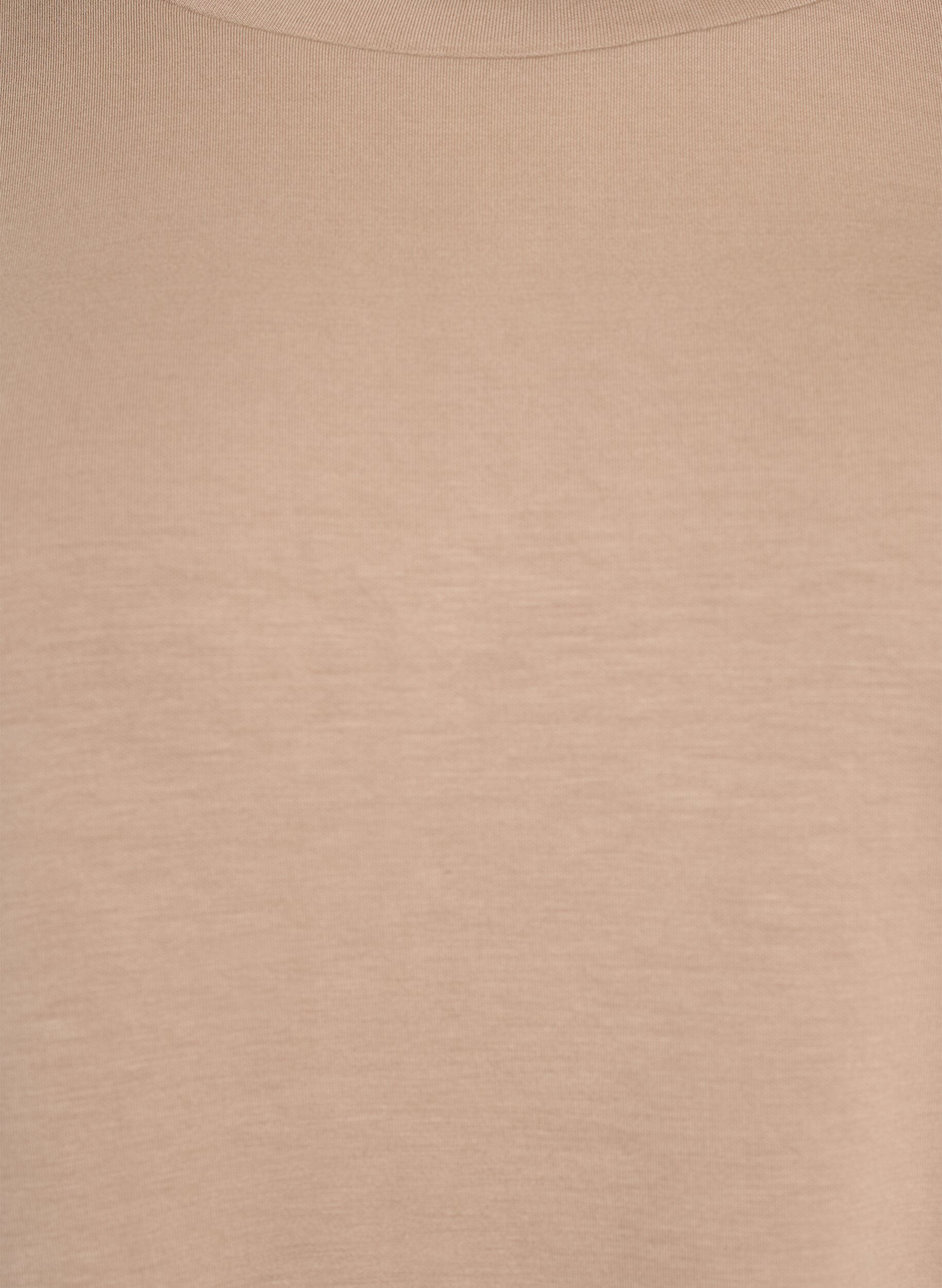 Zizzi L&oslash;s t-shirt med 1/2-&aelig;rmer, Beige, Packshot image number 2
