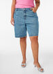 Denimshorts med h&oslash;j talje og broderede motiver, Bl&aring;, Model image number 3