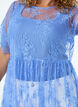 Transparent blondekjole med korte &aelig;rmer og midil&aelig;ngde, Lilla, Model image number 2