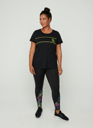 Trænings t-shirt med print, Black, Model image number 2